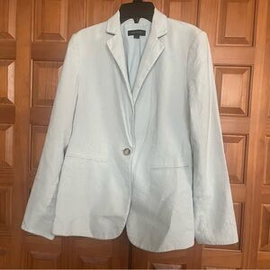 Ann Taylor Blue Structured Blazer with Notched Lapels